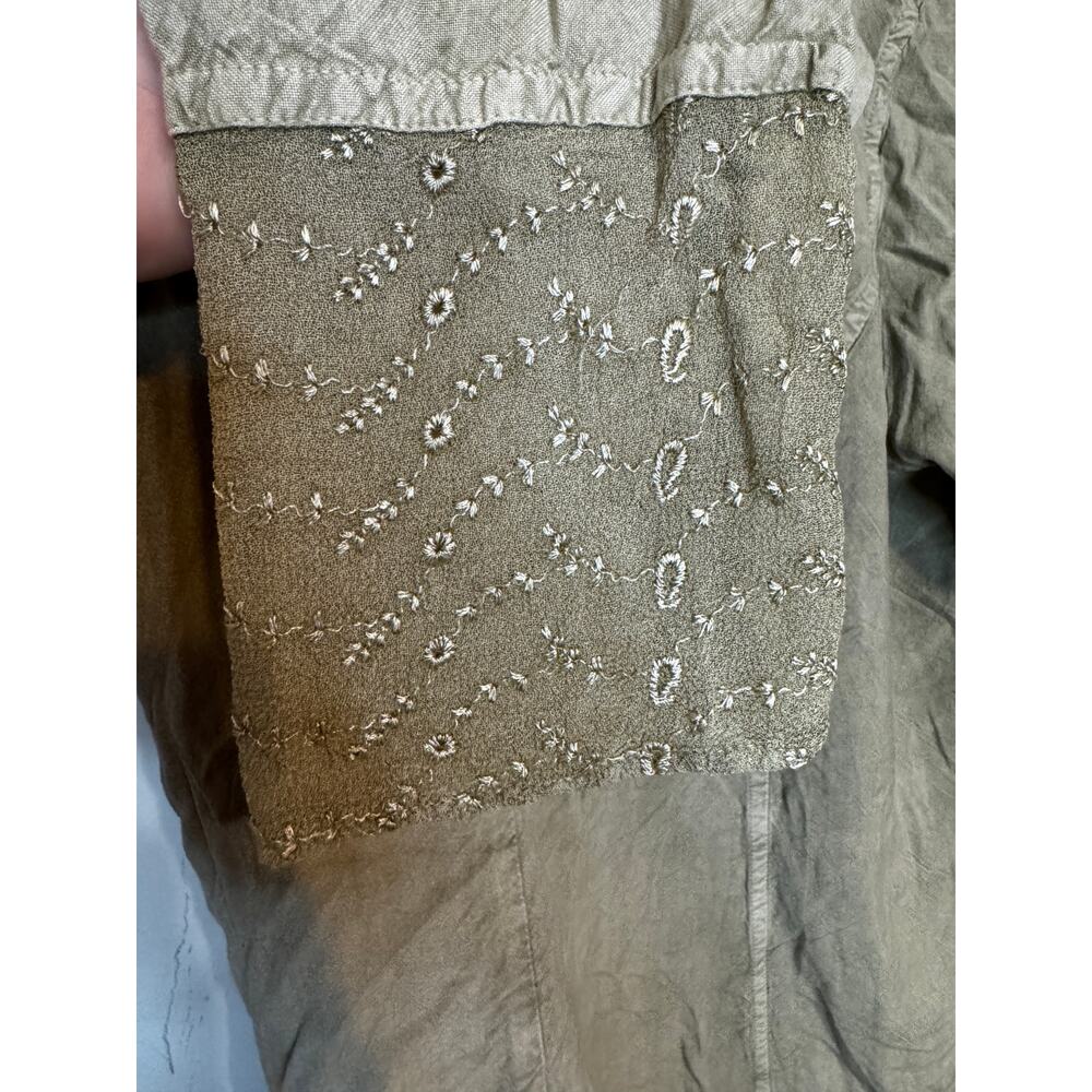 Mlle Gabrielle earth-toned embroidered tunic top 90s Size 16W2 - Picture 5 of 6